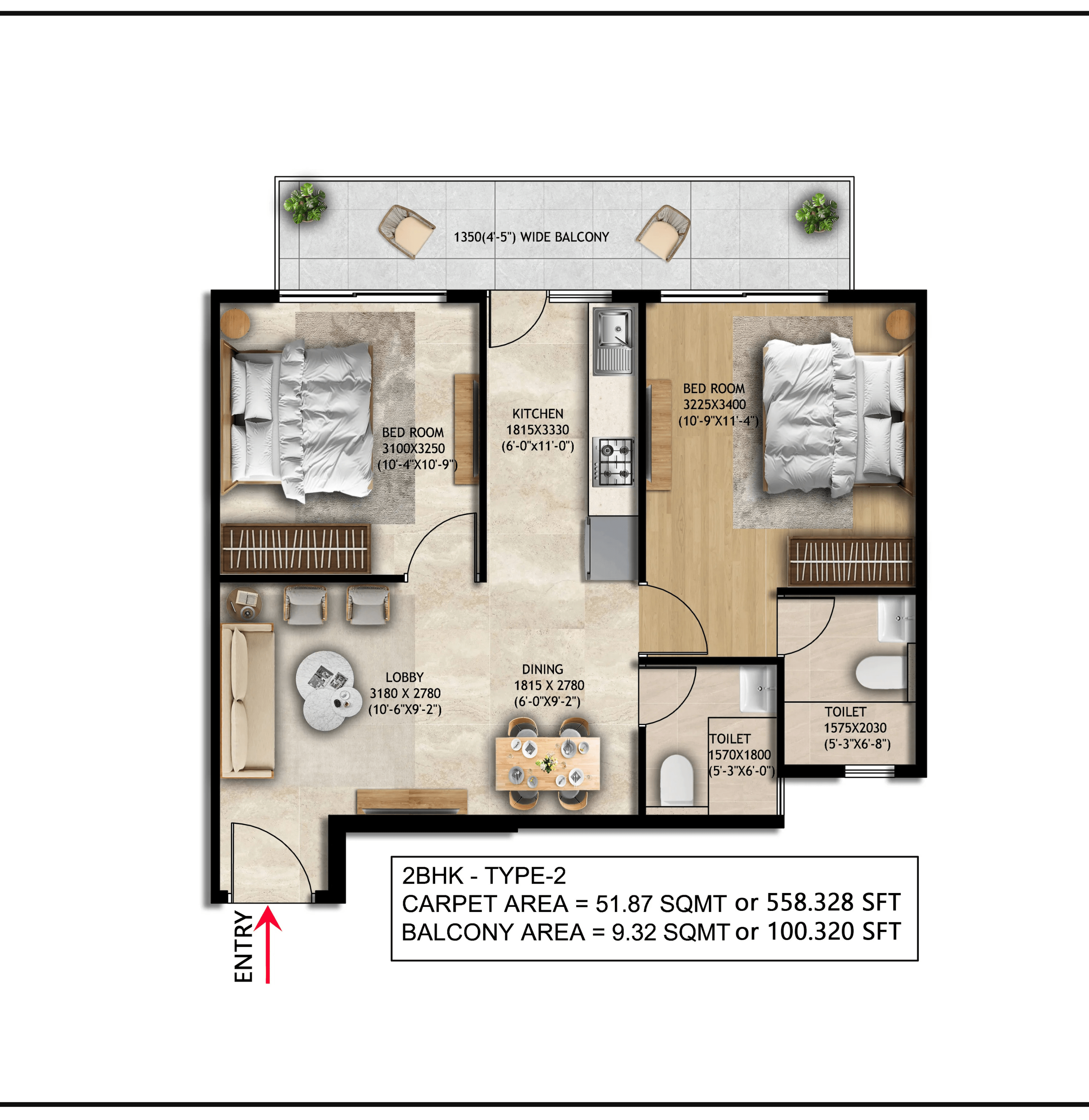 2 BHK TYPE 2