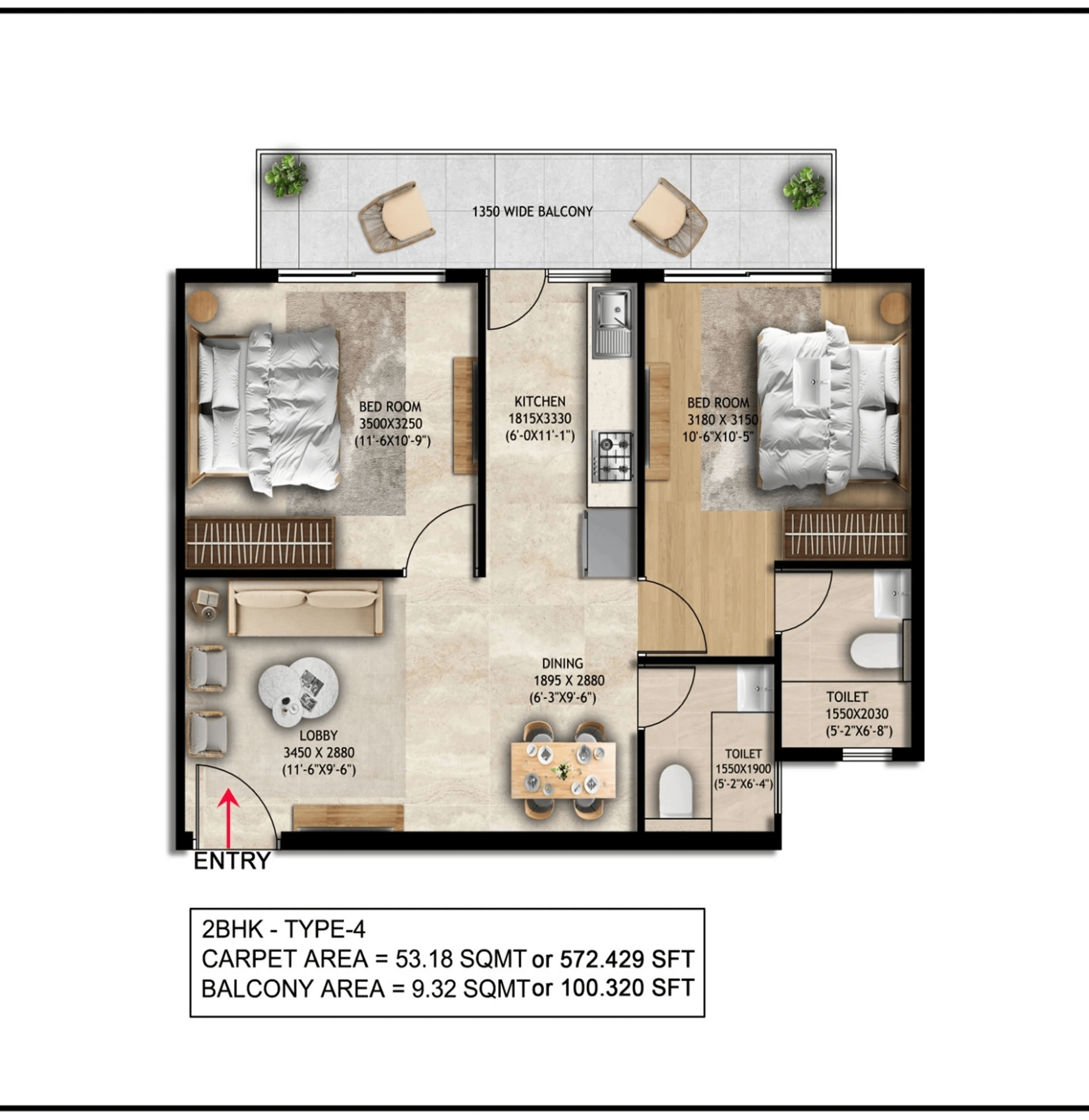 2 BHK TYPE 5