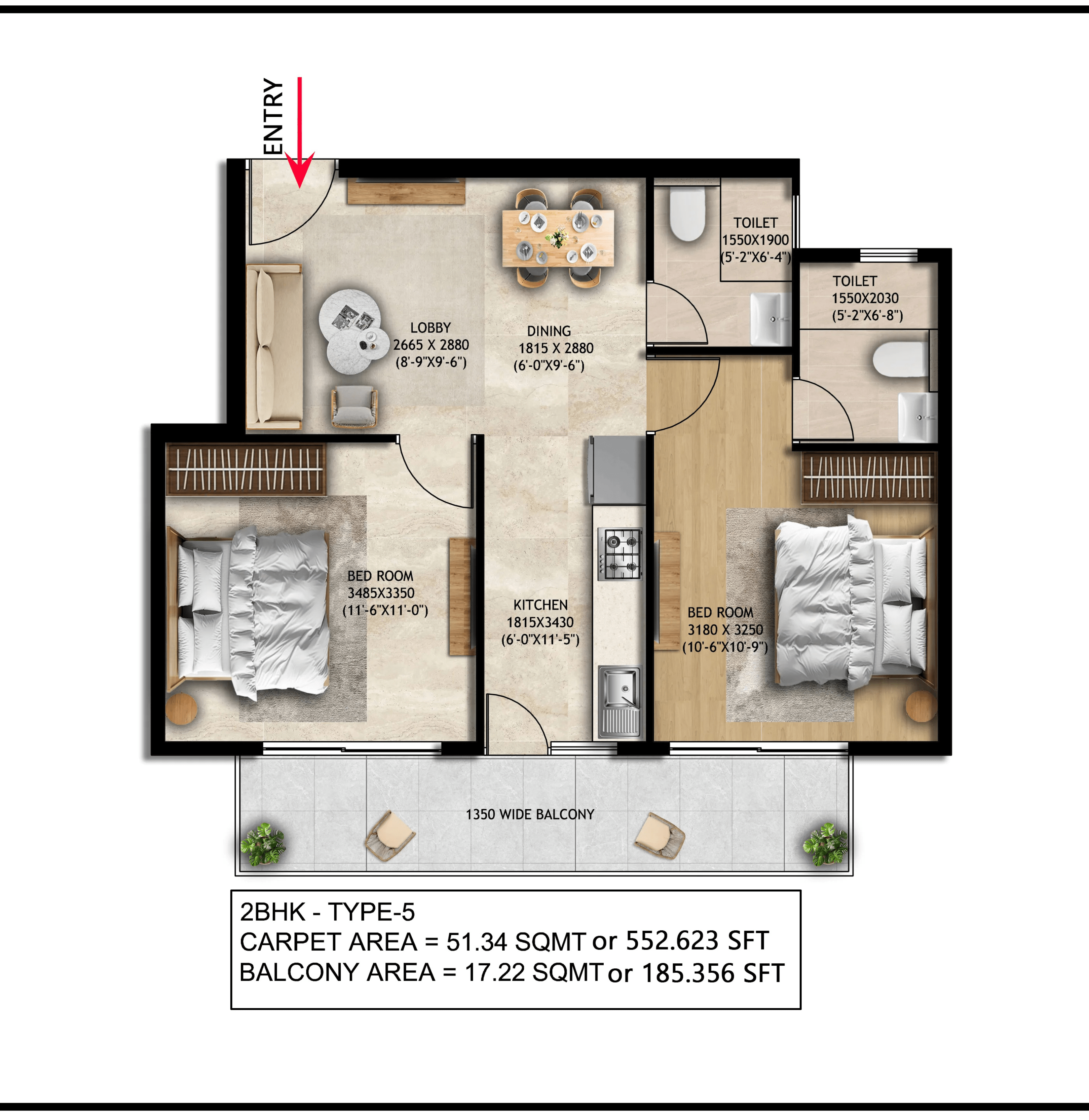 2 BHK TYPE 6